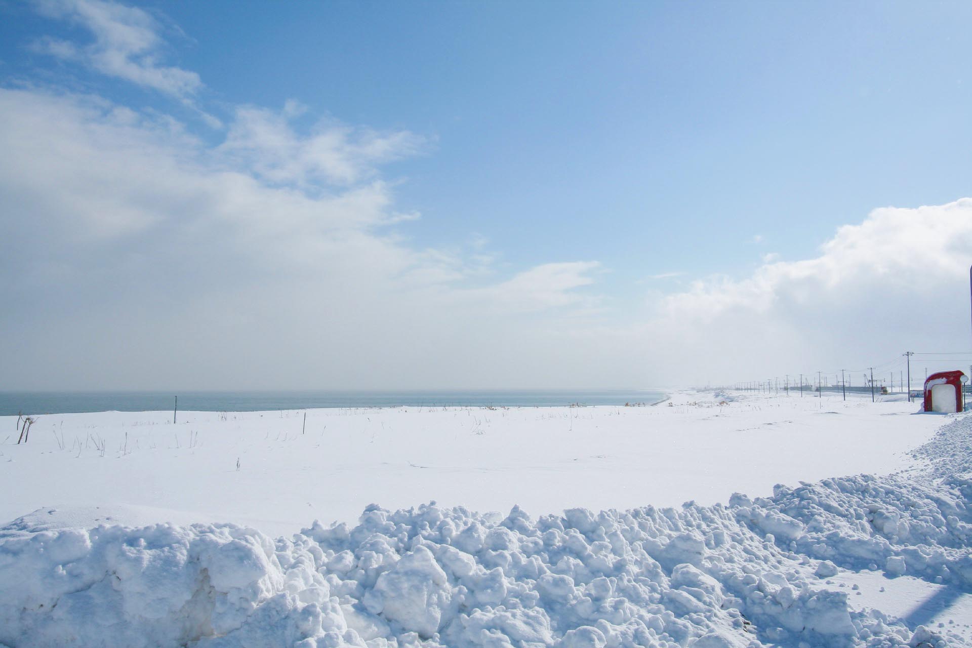 北海道の冬の風景　二月の猿払村