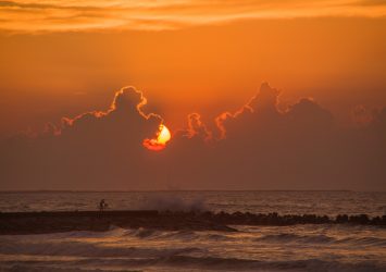 九十九里浜の日の出　千葉の風景