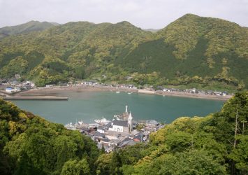 﨑津教会と崎津集落の風景　熊本の風景