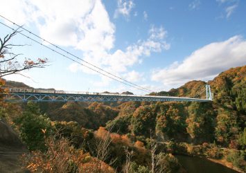 竜神大吊橋と秋の竜神峡　茨城の風景