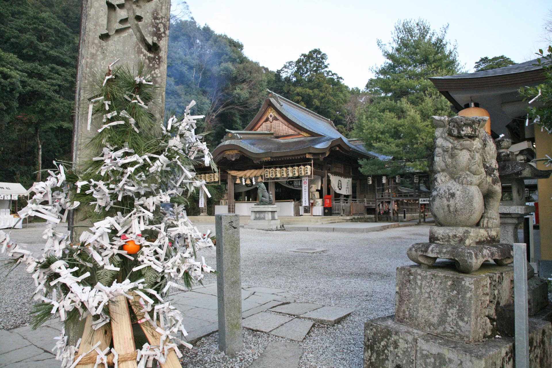 日本の正月の風景　和霊神社　愛媛の風景