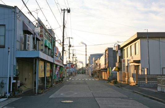 朝の竹原の町並み　広島の風景