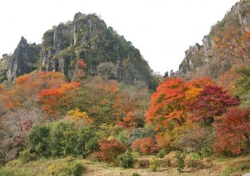 耶馬溪の紅葉　大分の秋の風景