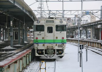 冬の函館駅　北海道の冬の風景