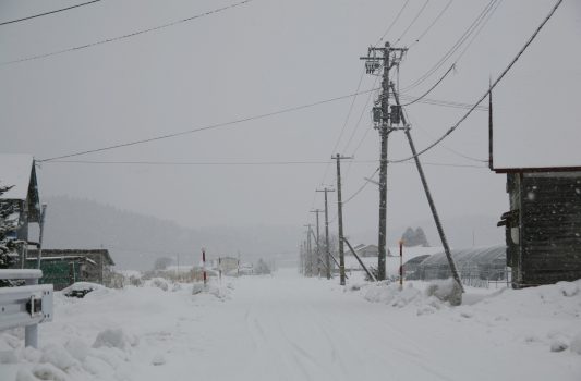 真冬の道南の風景　北海道の冬の風景