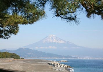 世界遺産「三保の松原」から見る富士山　静岡の風景
