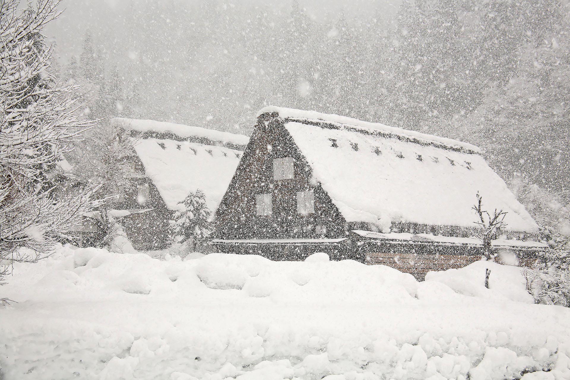 大雪の白川郷　岐阜の風景