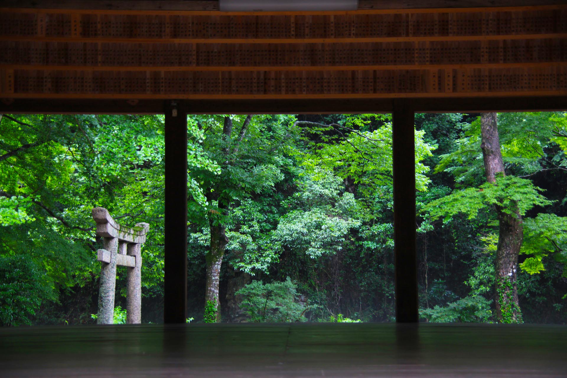 赤田神社　夏の山口の風景