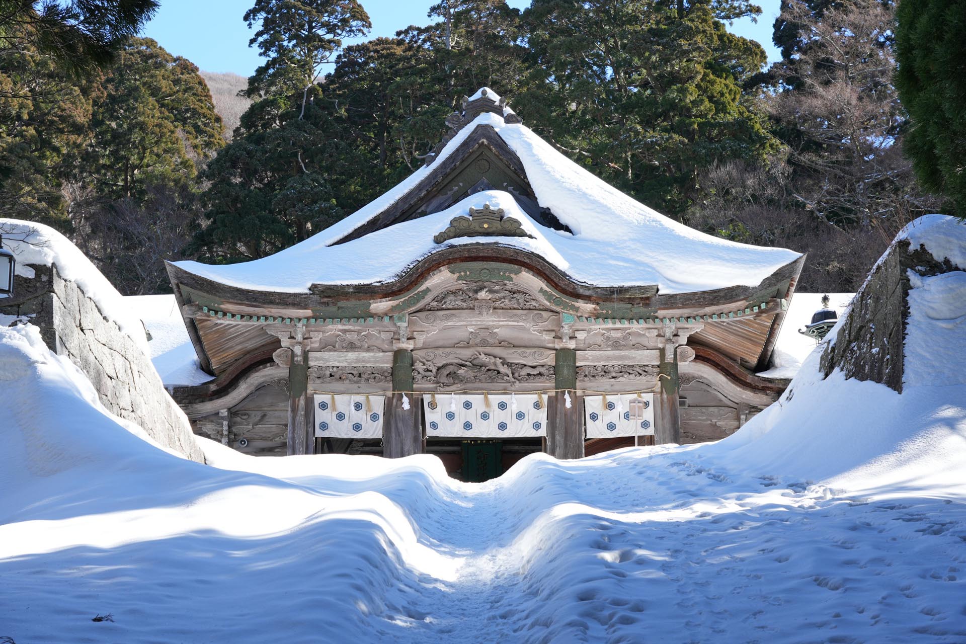 冬の大神山神社　奥宮　鳥取の風景