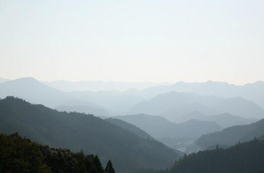 熊野古道から見る紀伊半島の山々　和歌山の風景