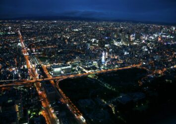 あべのハルカスから見る夜の大阪　大阪の風景