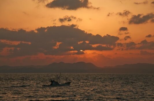 夕暮れの橘湾 　長崎の風景