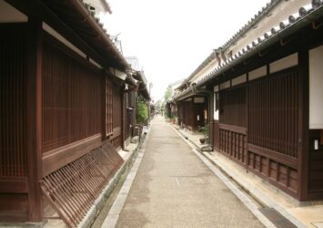 今井町の伝統的な古い町並み　奈良の夏の風景