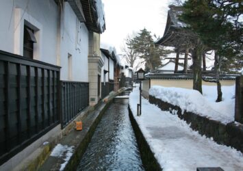 冬の飛騨古川　岐阜の伝統的な町並み　冬の岐阜の風景
