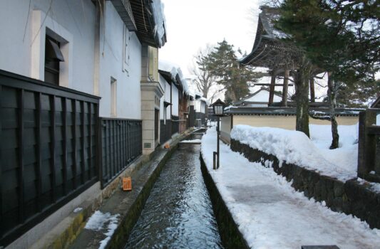 冬の飛騨古川　岐阜の冬の風景