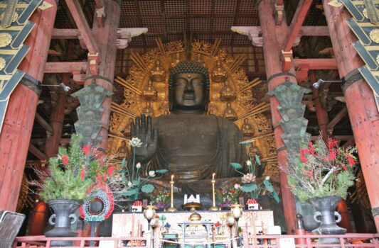 東大寺　正月の奈良の大仏　奈良の正月風景