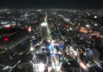 スカイ・プロムナードから見る夜の名古屋の風景　愛知の風景