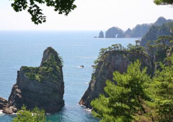 夏の北山崎の絶景　夏の岩手の風景