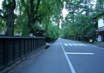 夏の夕暮れの角館　夏の秋田の風景