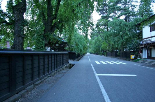 夏の夕暮れの角館　夏の秋田の風景