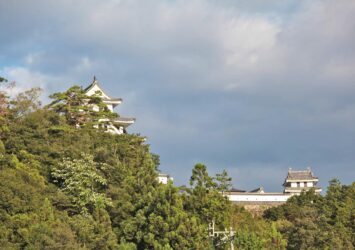 夕暮れの郡上八幡城　岐阜の風景