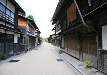 奈良井宿　長野の伝統的な古い町並み　長野の風景