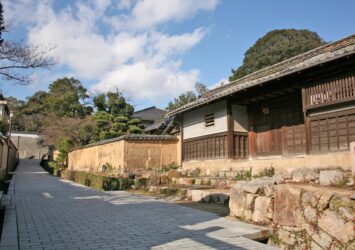 長府の古い町並み　古江小路　菅家長屋門　山口の風景　日本の伝統的な町並み