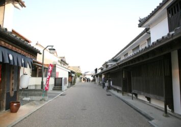 うだつの町並み　徳島の伝統的な町並み　冬の徳島の風景