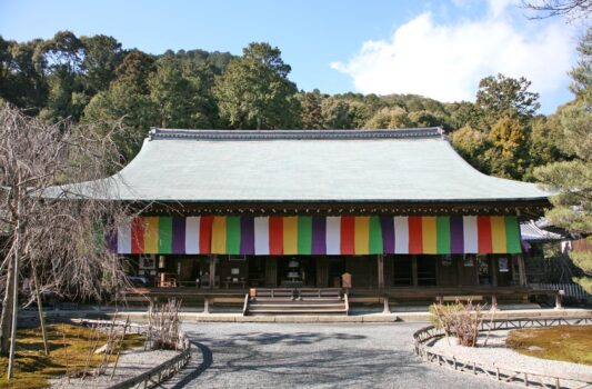 冬の二尊院　京都の冬の風景