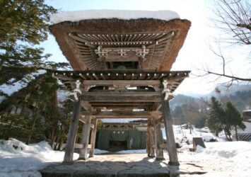 三月の白川郷の風景　岐阜の風景