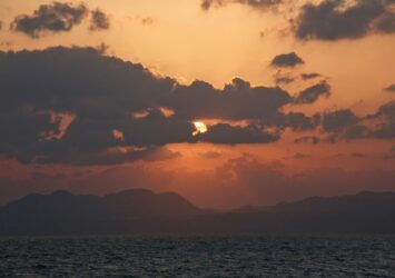 橘湾の夕暮れ　長崎の風景