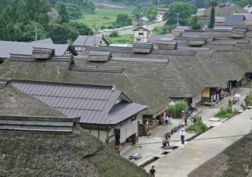 夏の大内宿　夏の福島の風景