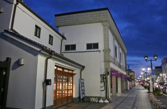 夏の夕暮れの栃木市　栃木の町並み　夏の栃木の風景