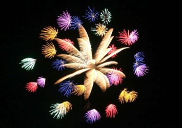 夏の新潟の夜の風景　新潟片貝花火　新潟の風景