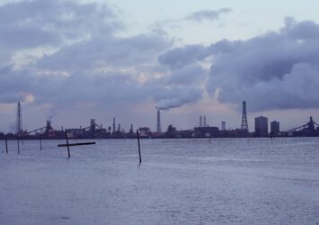 千葉から見る夏の夕暮れの東京湾　夏の千葉の風景