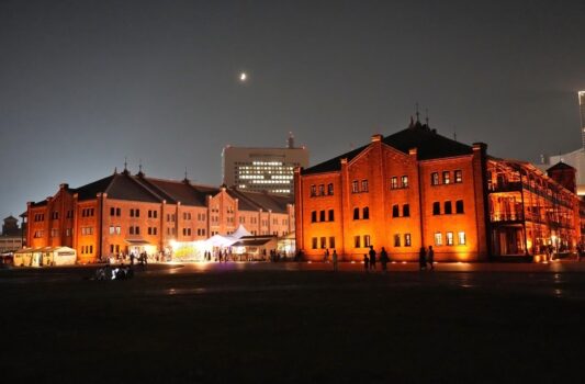 夜の横浜　赤レンガ倉庫　横浜の風景　神奈川の風景