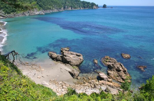 夏の三陸の海　夏の岩手の風景