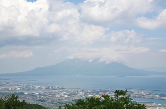 錦江台展望公園から見る桜島　鹿児島の風景