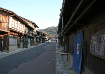 岩村の商家の町並み　岐阜の伝統的な古い町並み　岐阜の風景