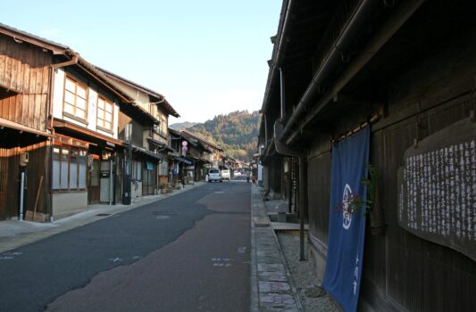 岩村城下町　岩村の商家の町並み　岐阜の伝統的な古い町並み　岐阜の風景