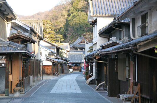 正月の竹原　たけはら町並み保存地区（重要伝統的建造物群保存地区）　正月の広島の風景