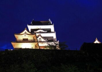 夕暮れの大洲城　愛媛の城　愛媛の風景