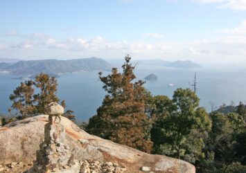 宮島・弥山から眺める冬の瀬戸内海　広島の風景