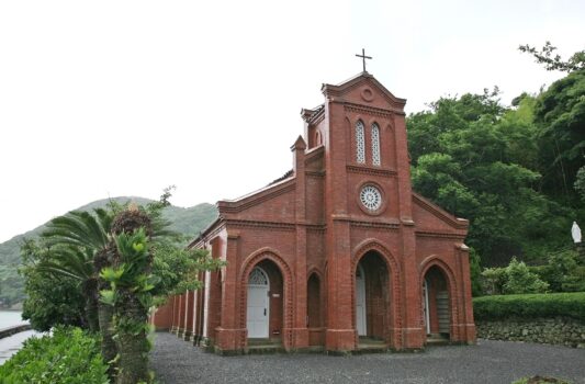 堂崎天主堂（堂崎教会）　五島列島　福江島の風景　長崎の風景