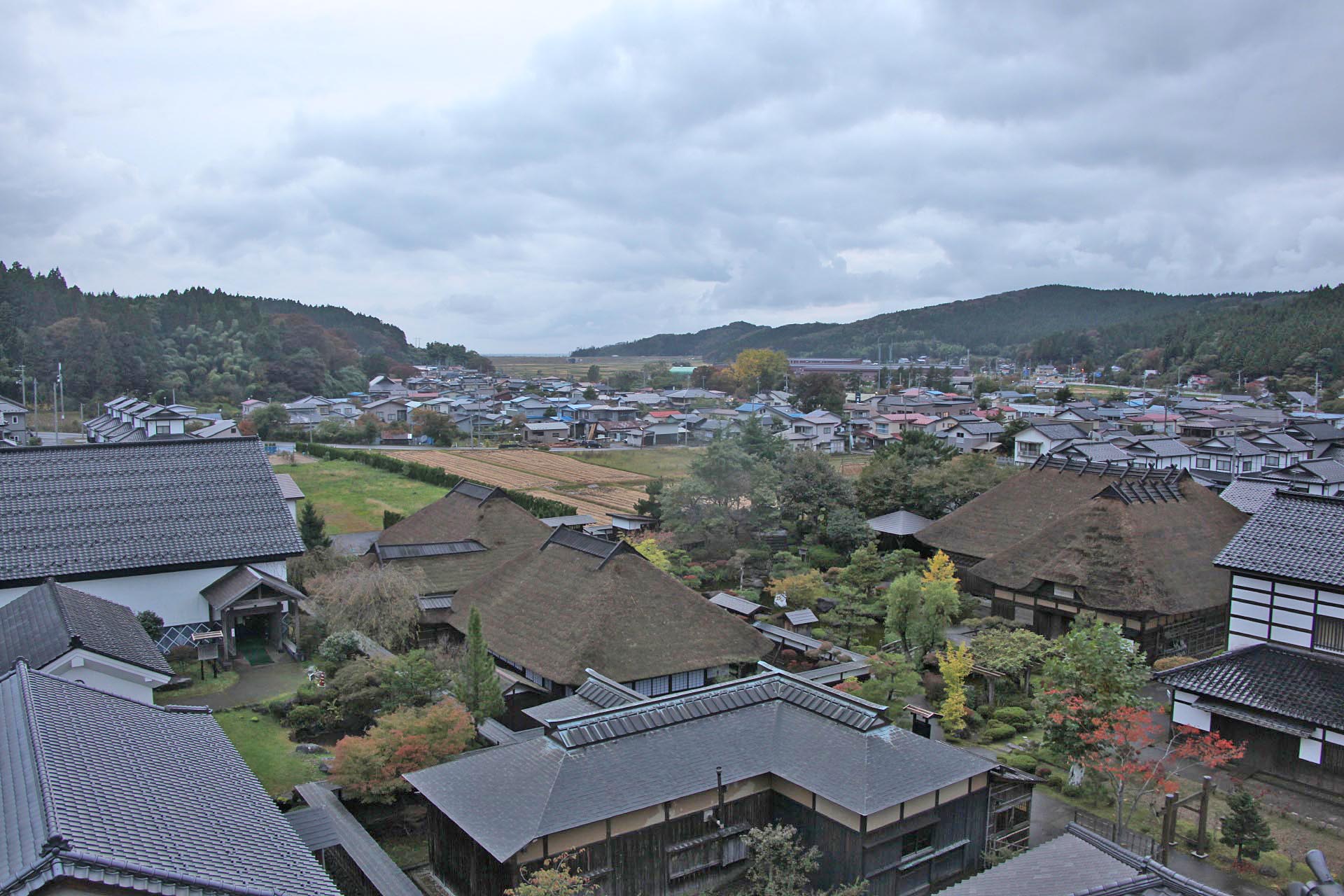 夕暮れの由利本荘市の風景　秋田の風景
