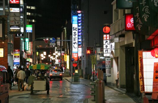 夜の熊本　熊本の夜の街並み　熊本の風景
