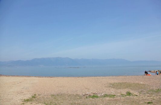 琵琶湖の絶景　野洲　滋賀の風景