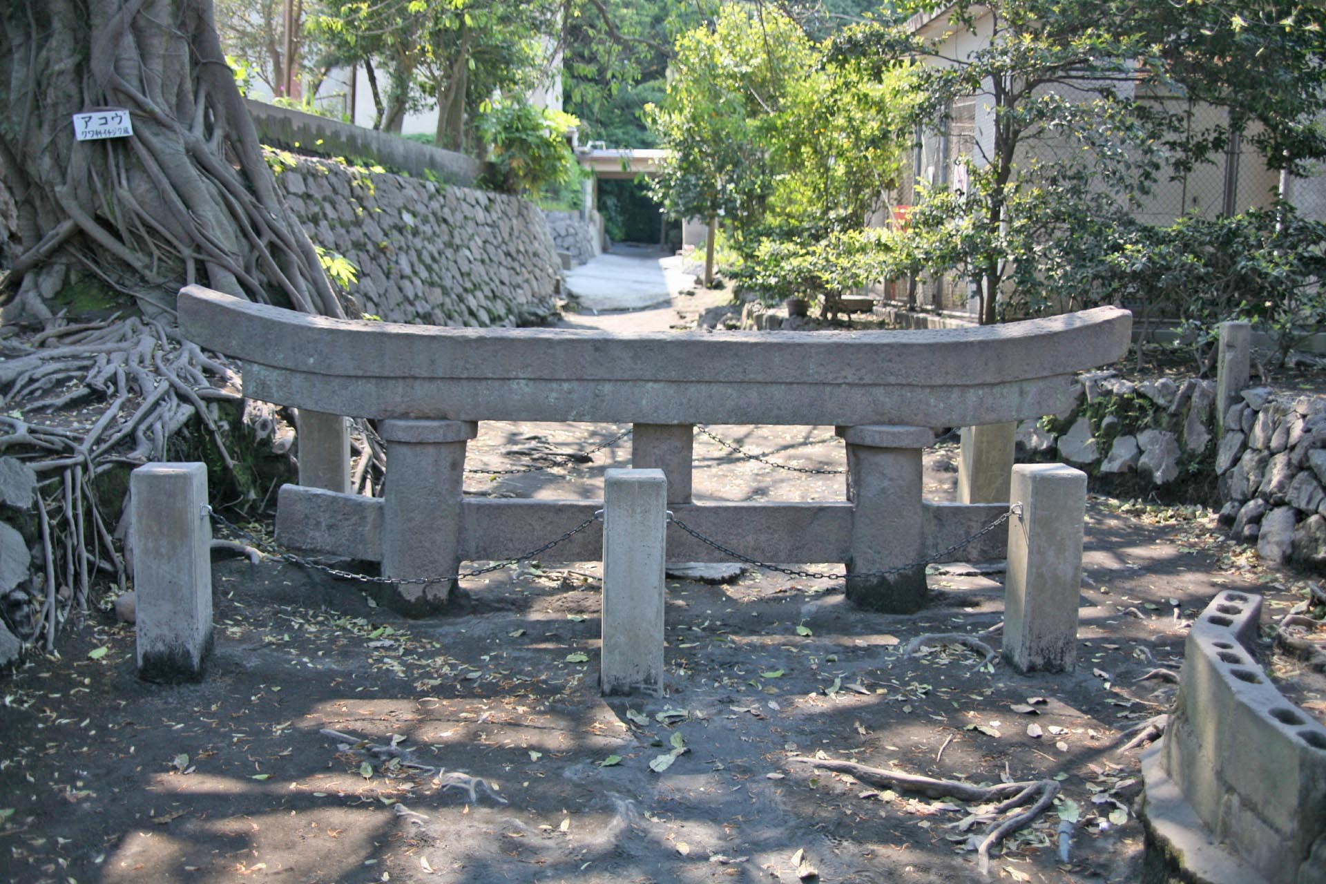 黒神埋没鳥居　桜島の風景　鹿児島の風景