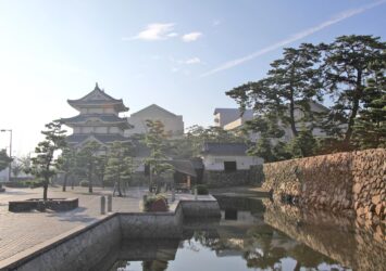 朝の高松城　香川の城　香川の風景