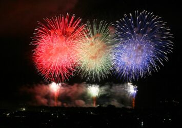 赤川花火大会　山形の花火　夏の山形の風景